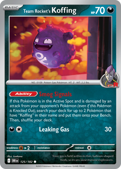 Team Rocket's Koffing - 125/182