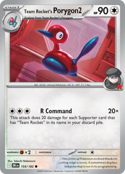 Team Rocket's Porygon2 - 154/182