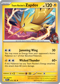 Team Rocket's Zapdos - 70/182