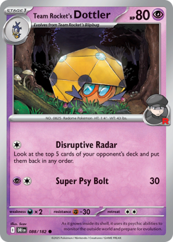 Team Rocket's Dottler - 88/182
