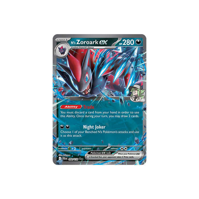 N's Zoroark ex Pokémon kaart met Trade van Find My Card