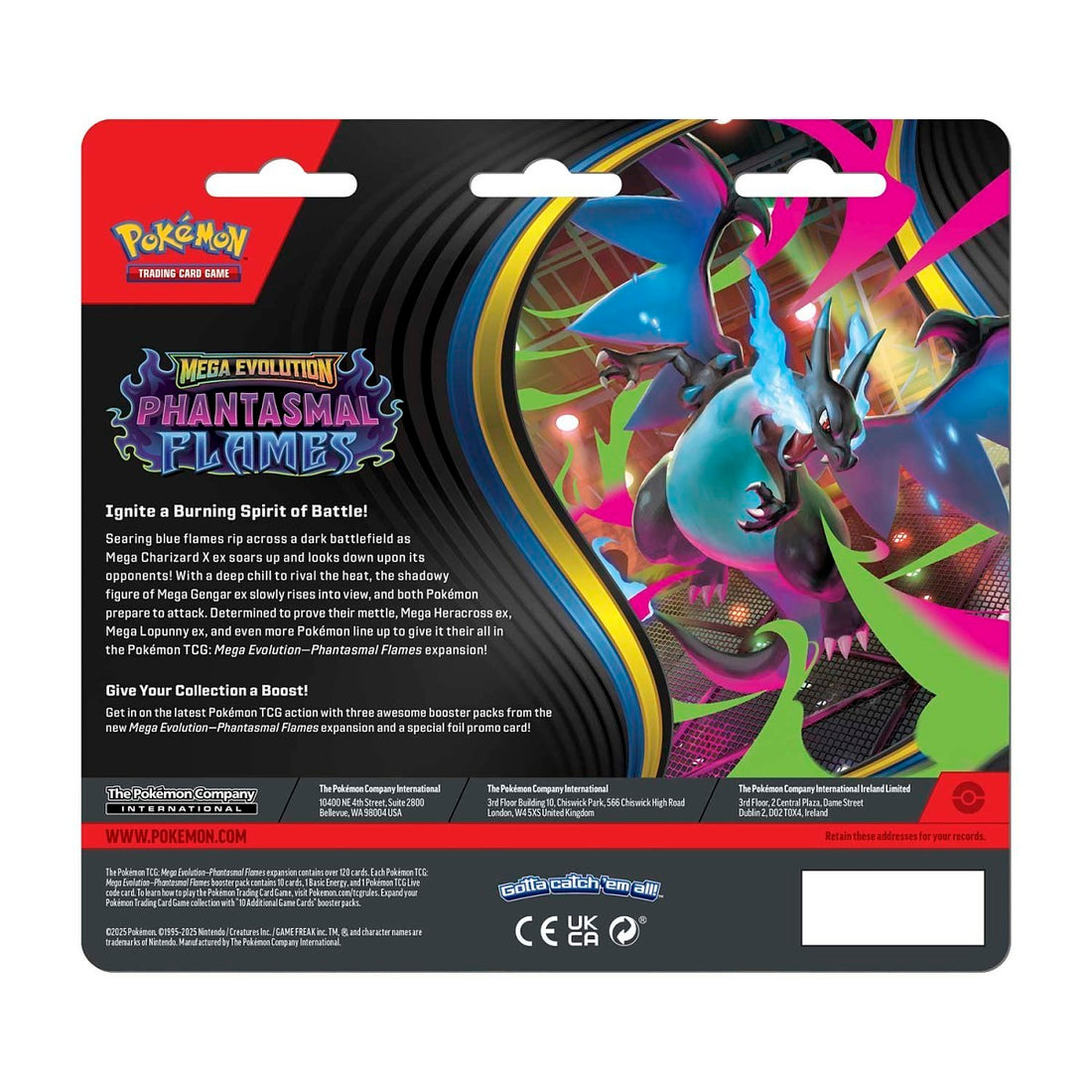 Pokémon TCG: Mega Evolution-Phantasmal Flames 3 Booster Packs & Weavile Promo Card