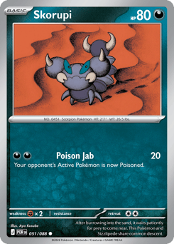 Zeldzame Skorupi Pokémonkaart online kopen bij Find My Card.