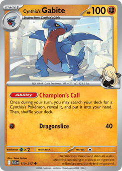 Cynthia's Gabite - 110/217
